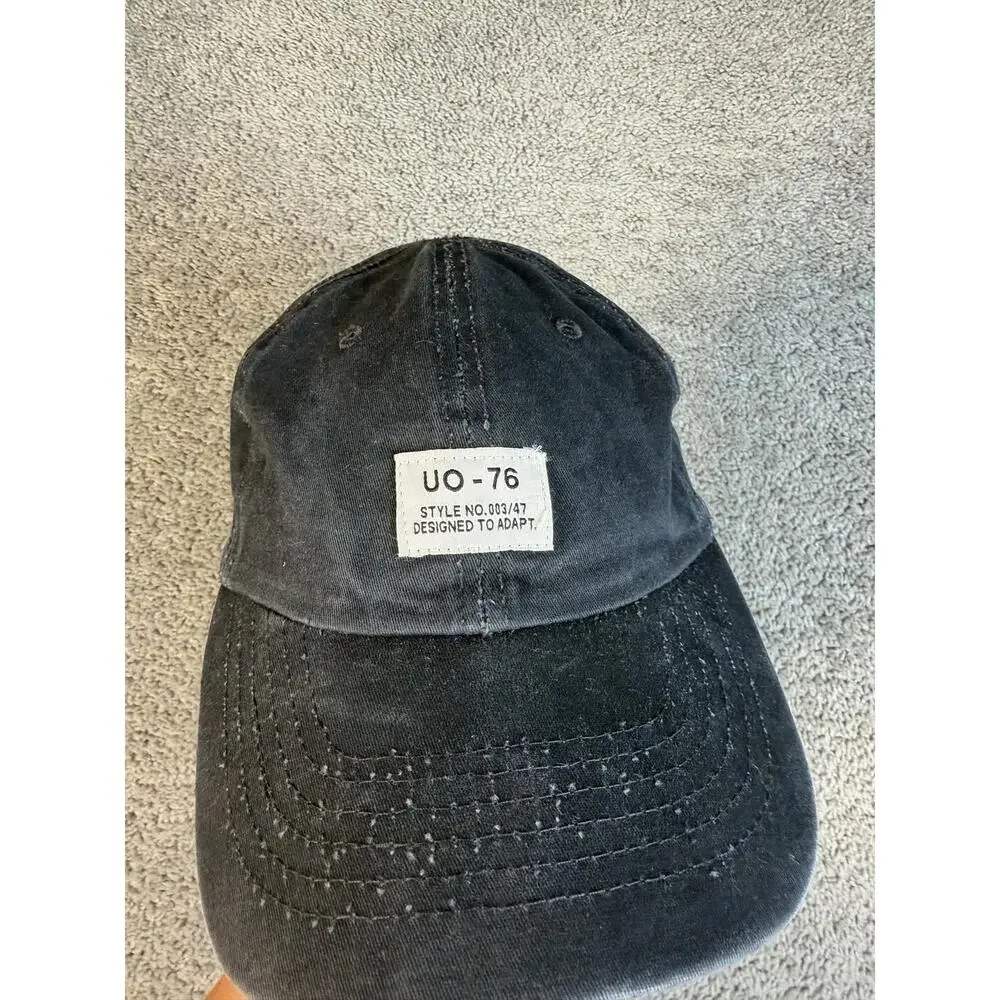 Urban Outfitters Hat Cap Strap Back Mens One Size Black UO-76 Twill Adjustable